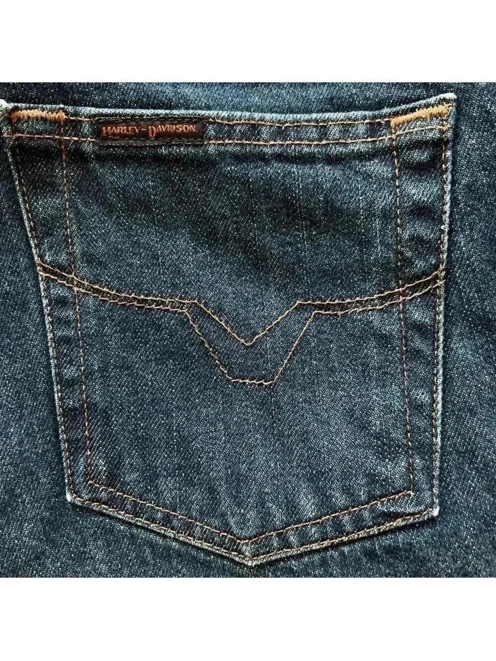 Harley Davidson Women Size 6 genuine motor clothes blue Denim 5 pocket j… - Picture 11 of 14